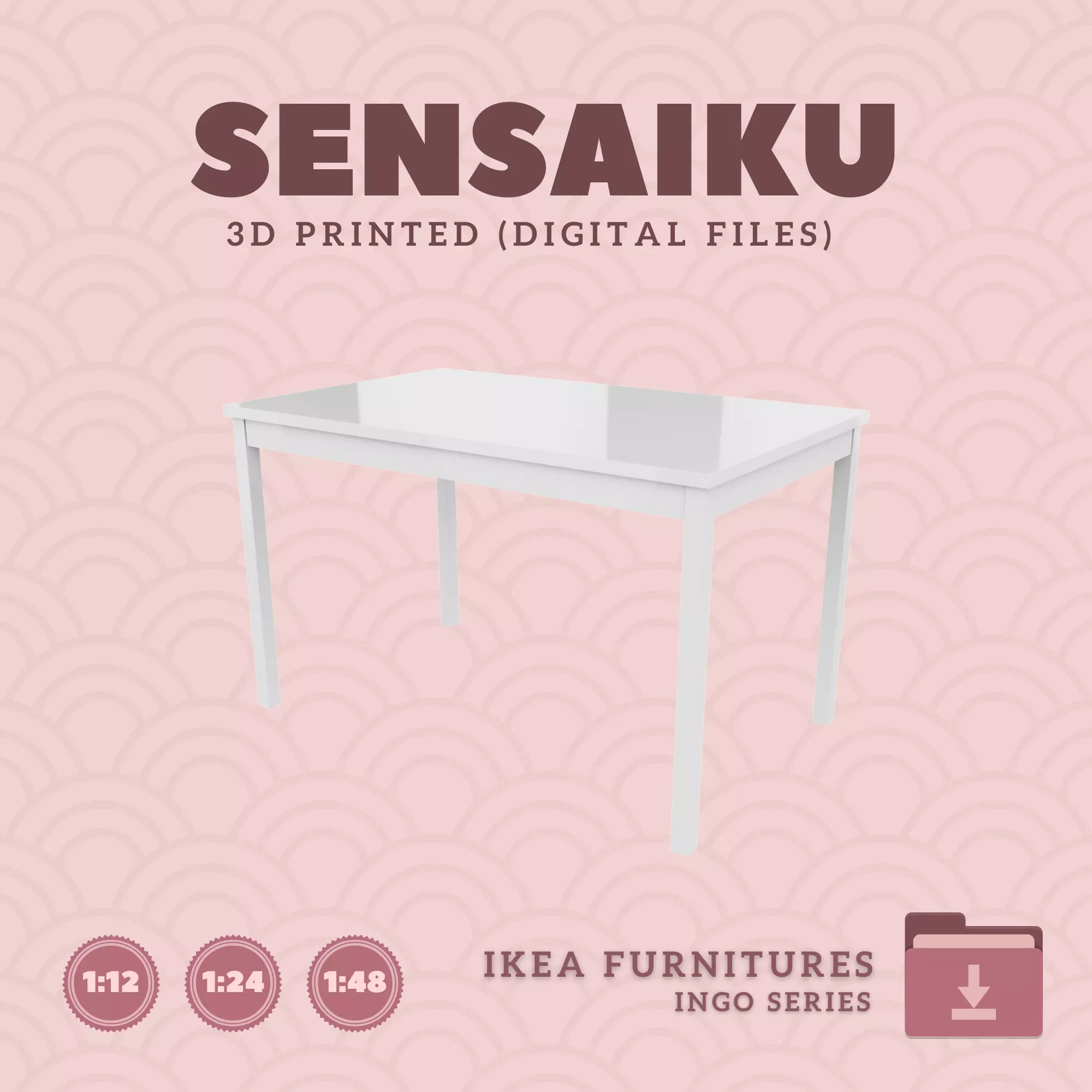 17 INGO Table 47 In for Miniature Dollhouse - IKEA - 3D Print 3D print model