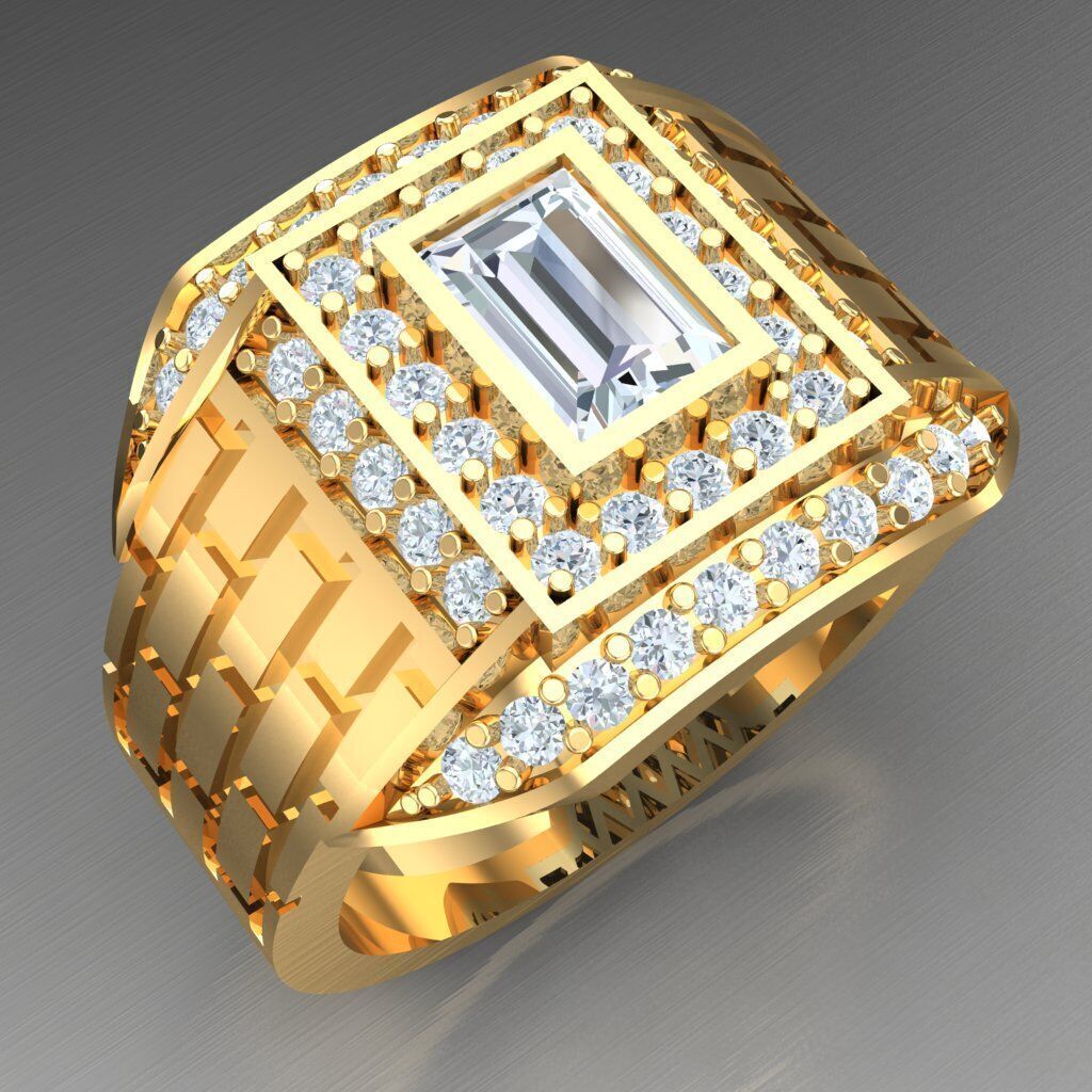 Wedding Man Ring 3MR039 3D model_8