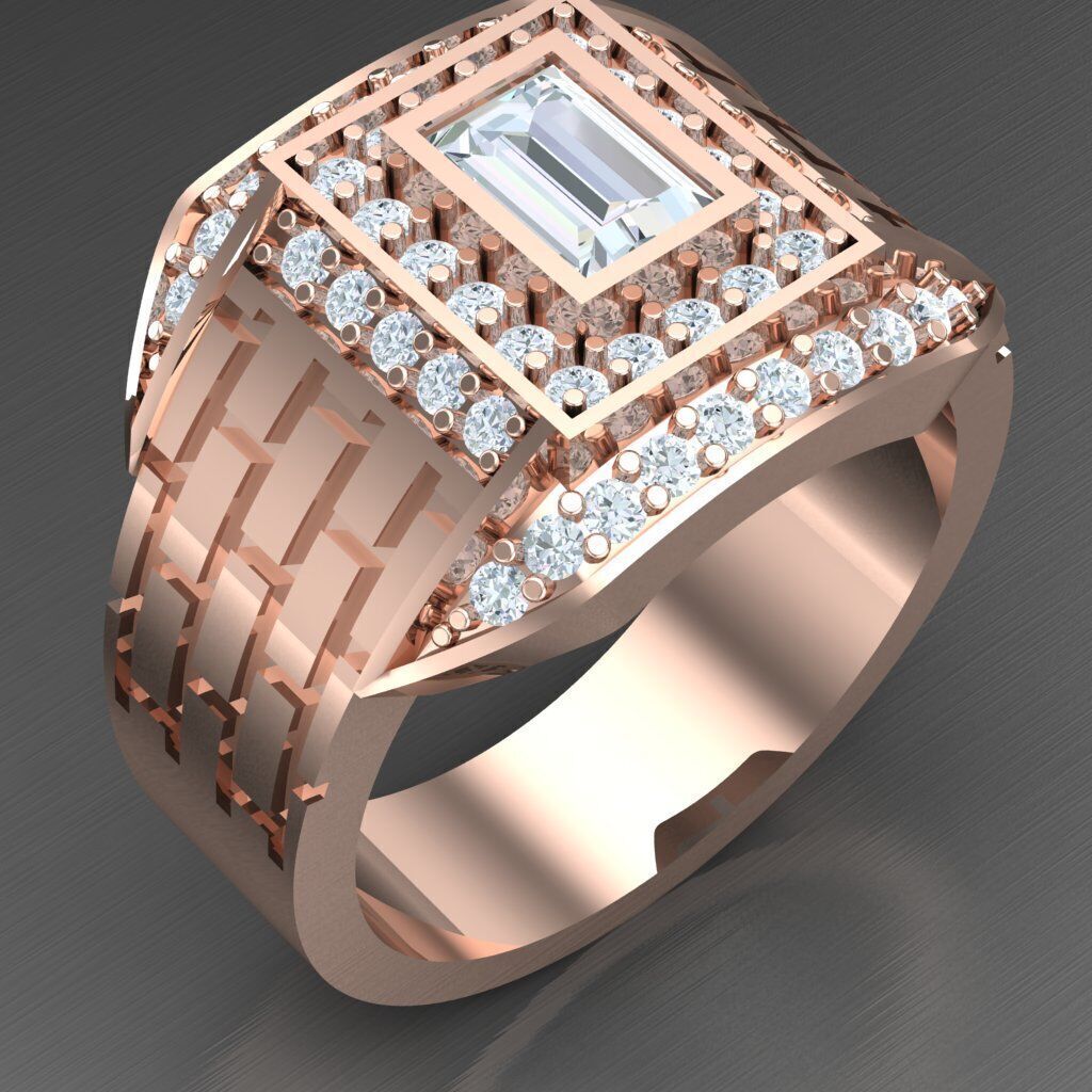 Wedding Man Ring 3MR039 3D model_1