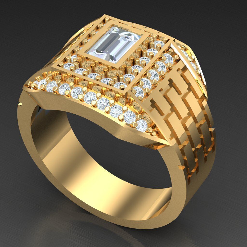 Wedding Man Ring 3MR039 3D model_4