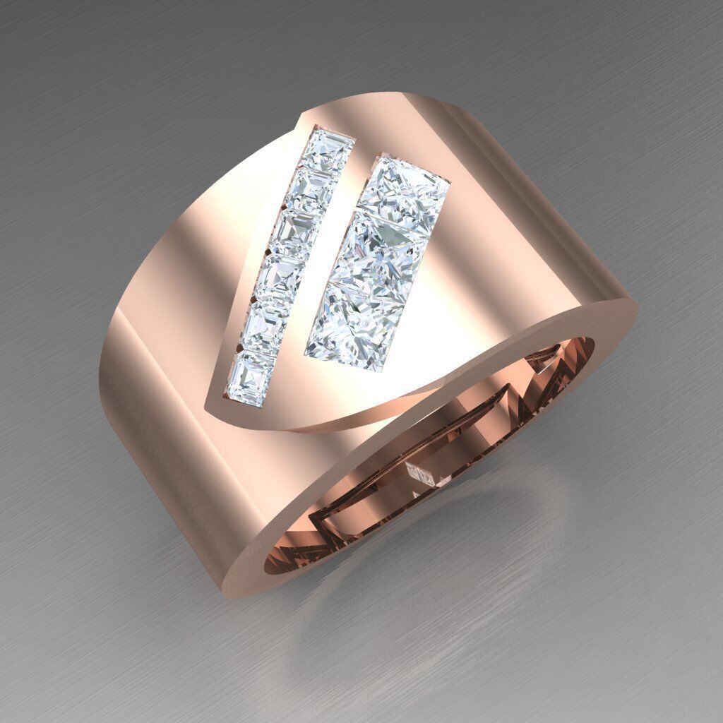 Wedding Man Ring 3MR041 3D model_7