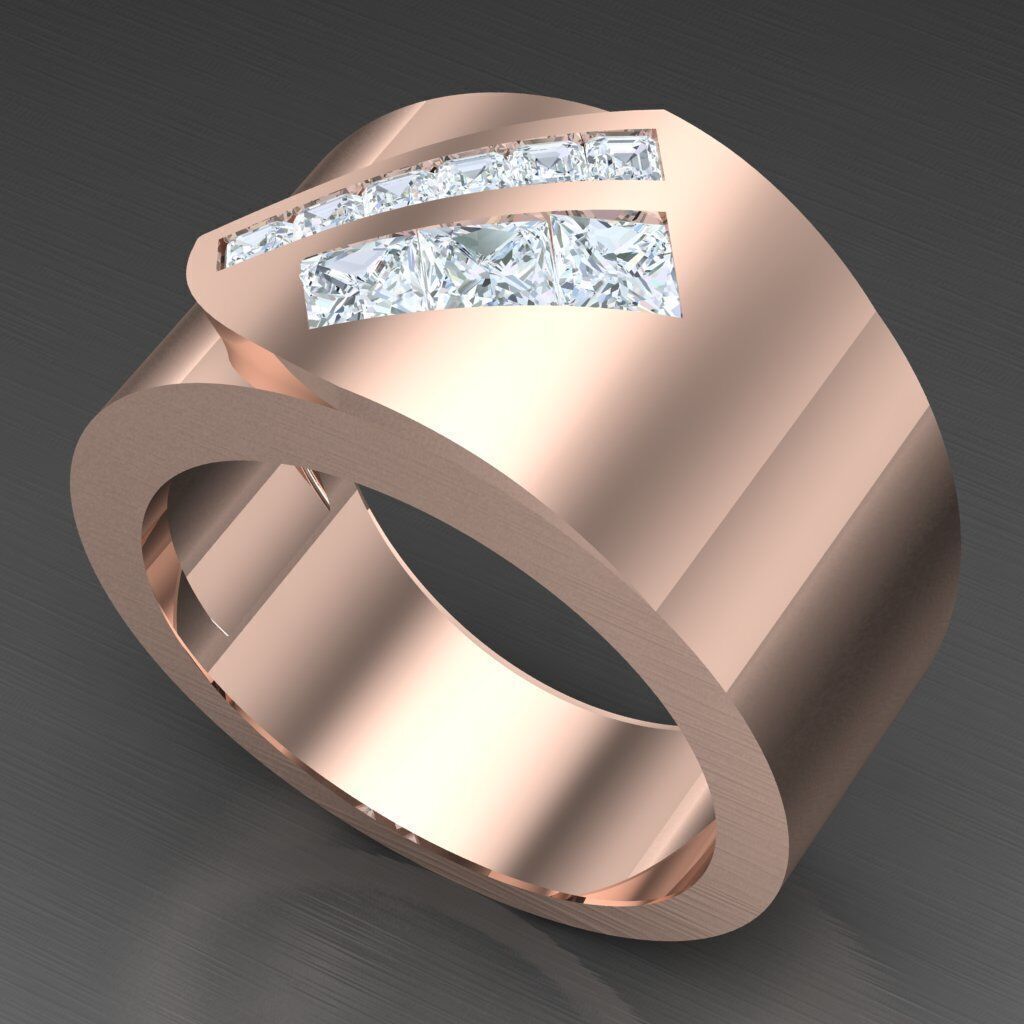 Wedding Man Ring 3MR041 3D model_3