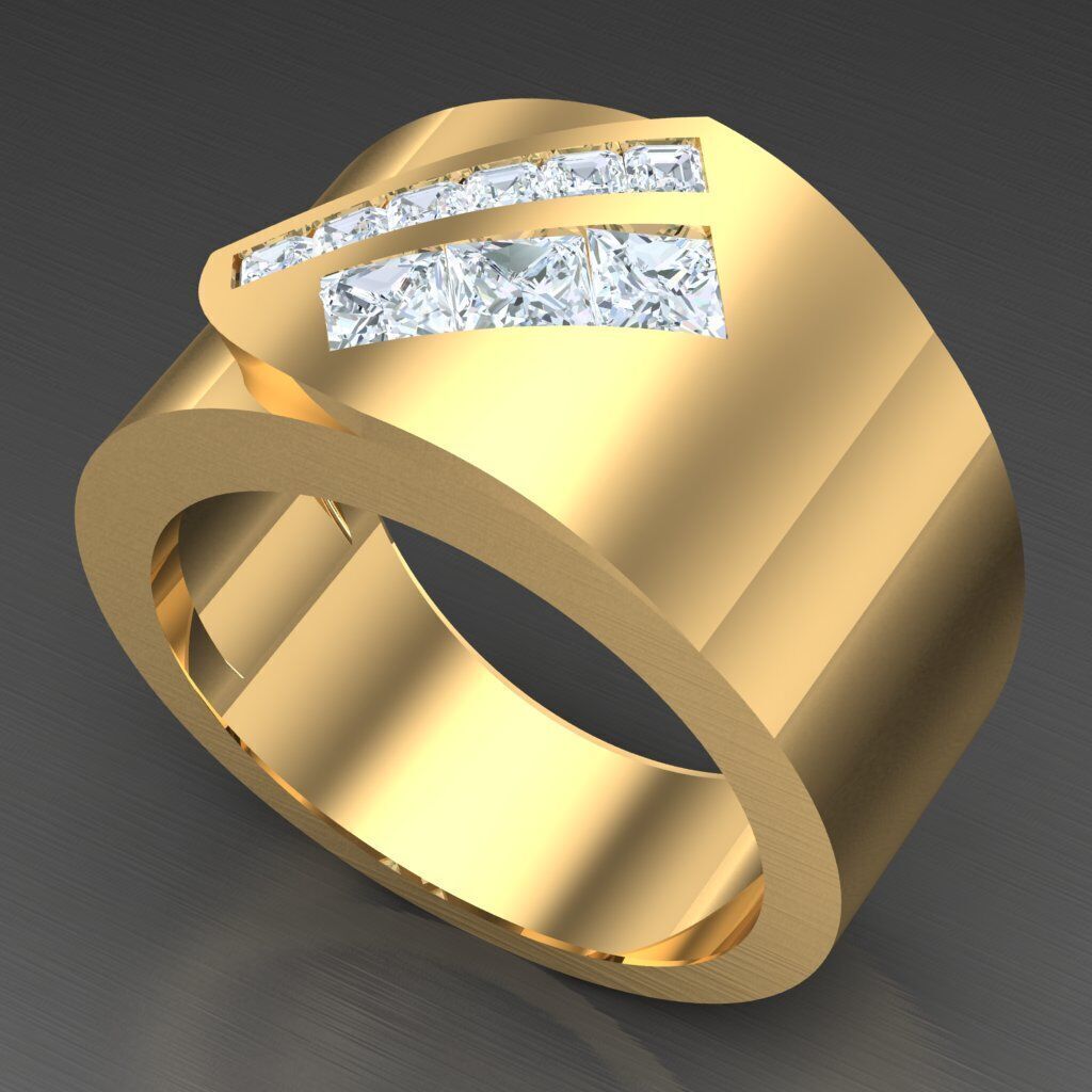 Wedding Man Ring 3MR041 3D model_4