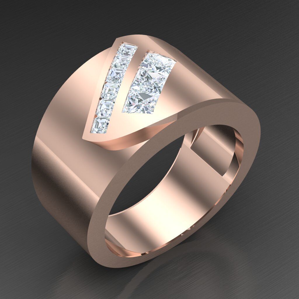 Wedding Man Ring 3MR041 3D model_1