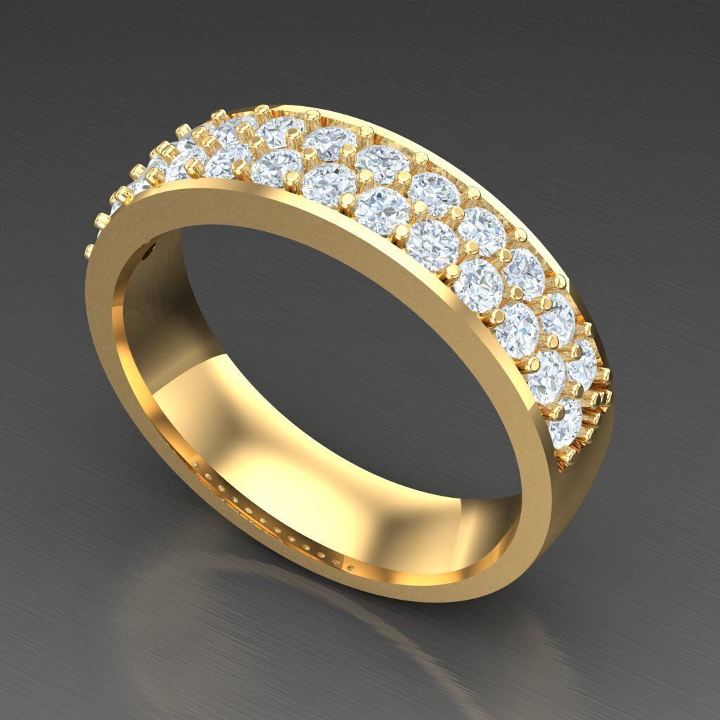 Wedding Man Ring 3MR043 3D model_4