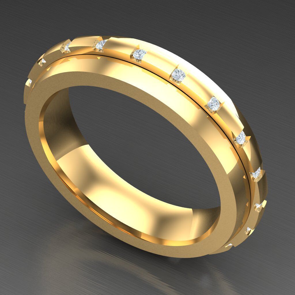 Wedding Man Ring 3MR047 3D model_4