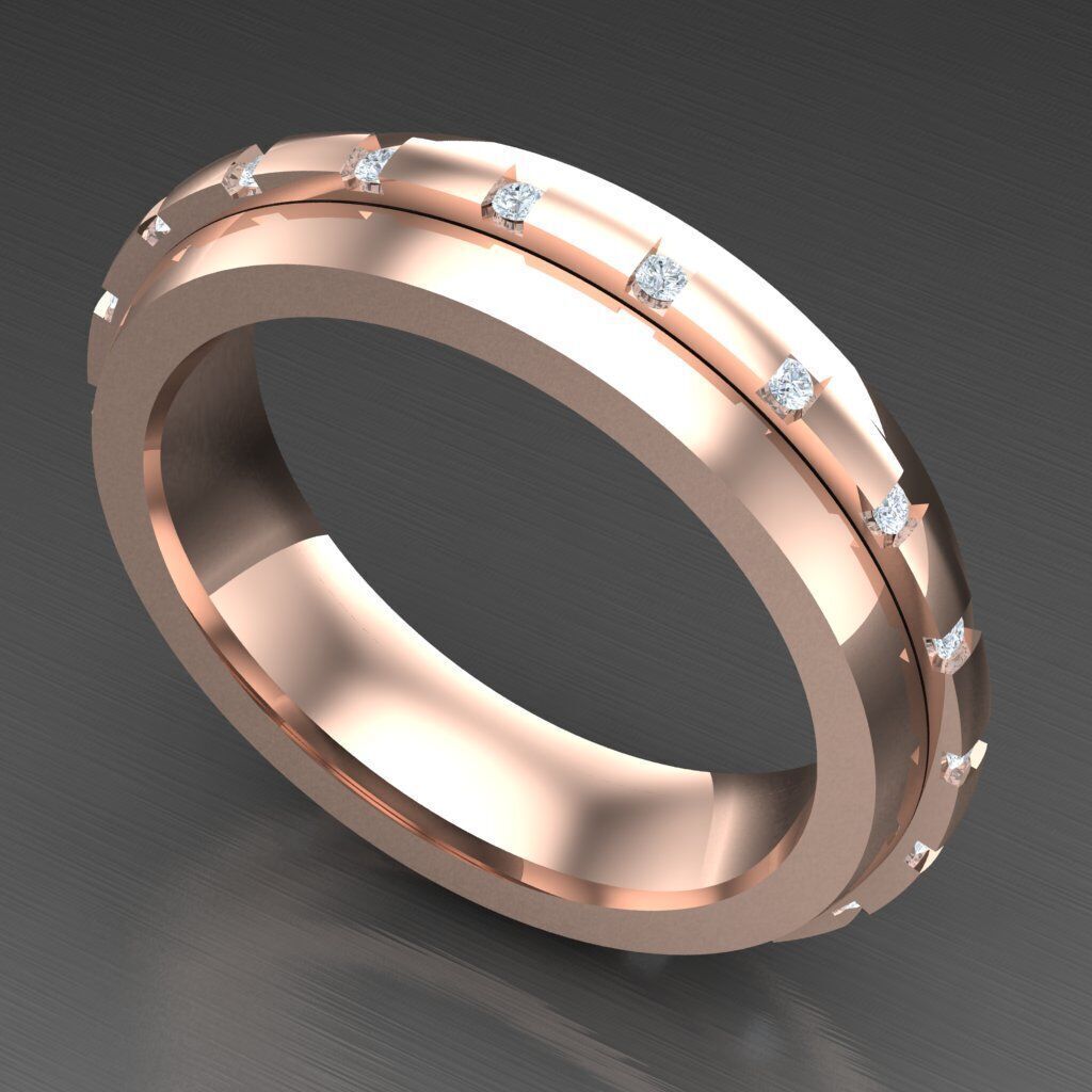 Wedding Man Ring 3MR047 3D model_3