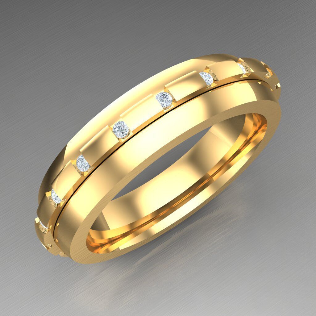 Wedding Man Ring 3MR047 3D model_8