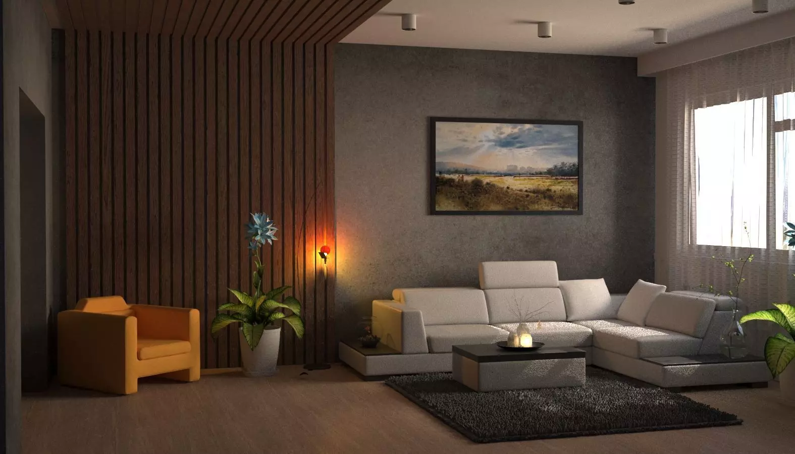 sophisticated Interior Room Free 3D model