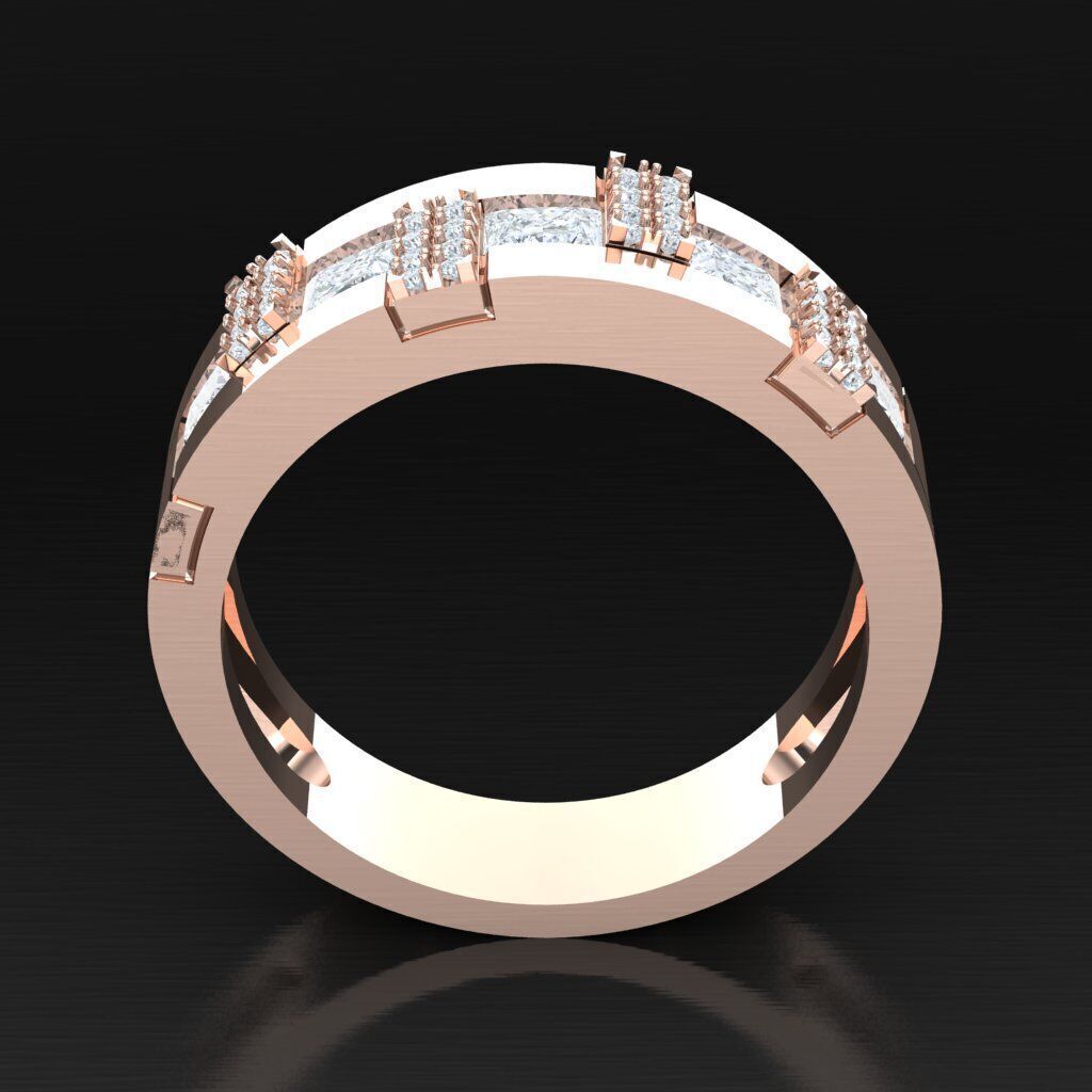 Wedding Man Ring 3MR049 3D model_2