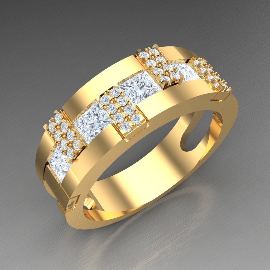 Wedding Man Ring 3MR049 3D model_8