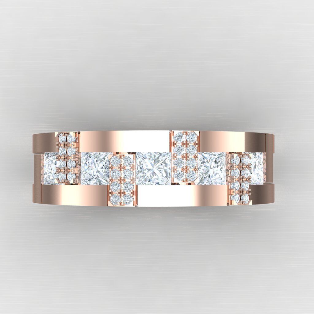 Wedding Man Ring 3MR049 3D model_5