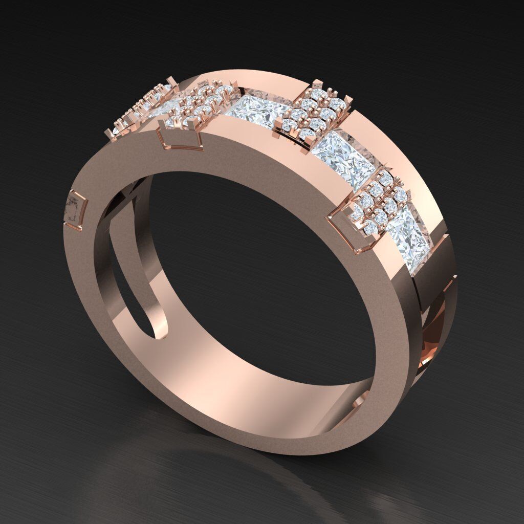 Wedding Man Ring 3MR049 3D model_3