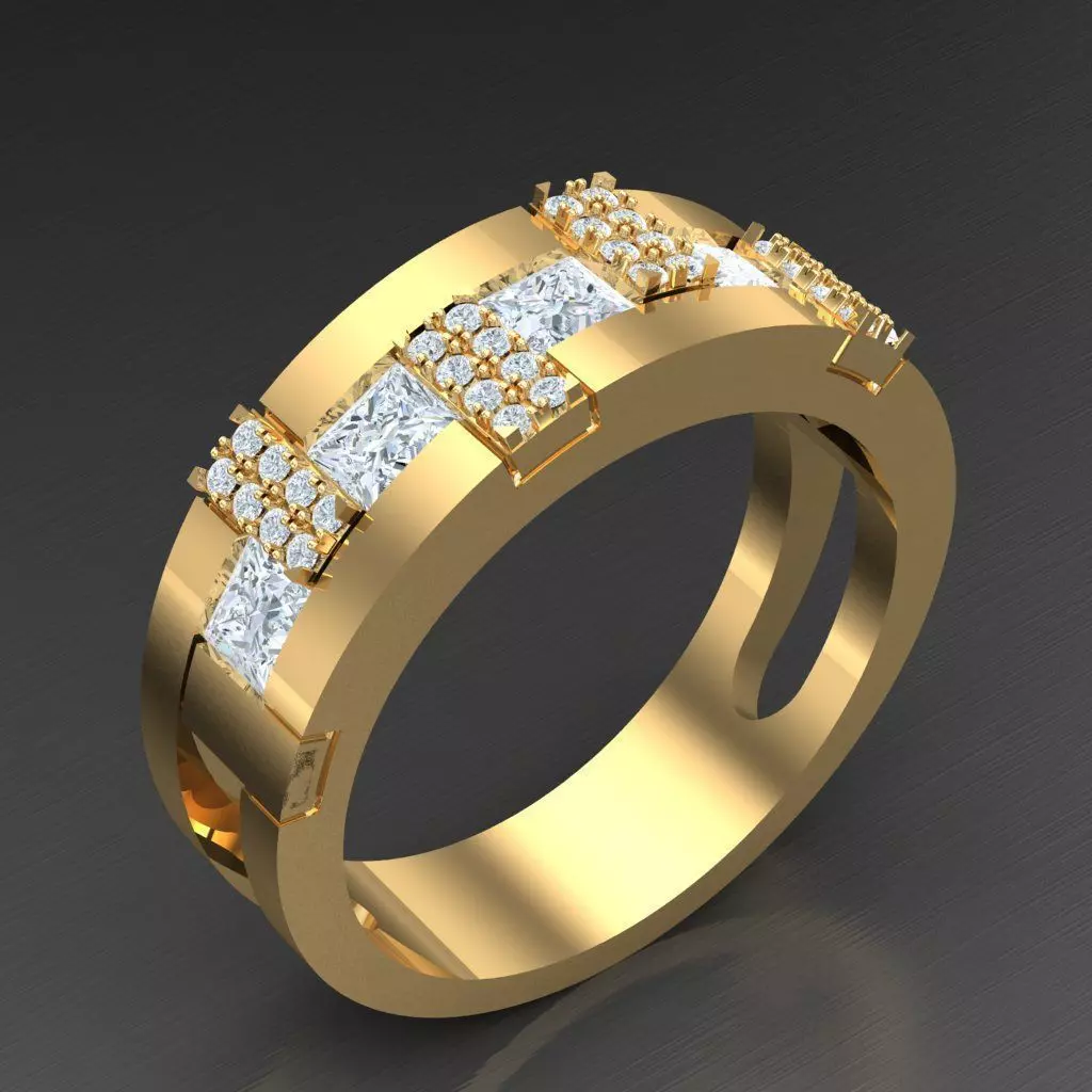 Wedding Man Ring 3MR049 3D model_0