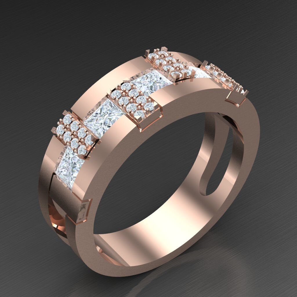 Wedding Man Ring 3MR049 3D model_1