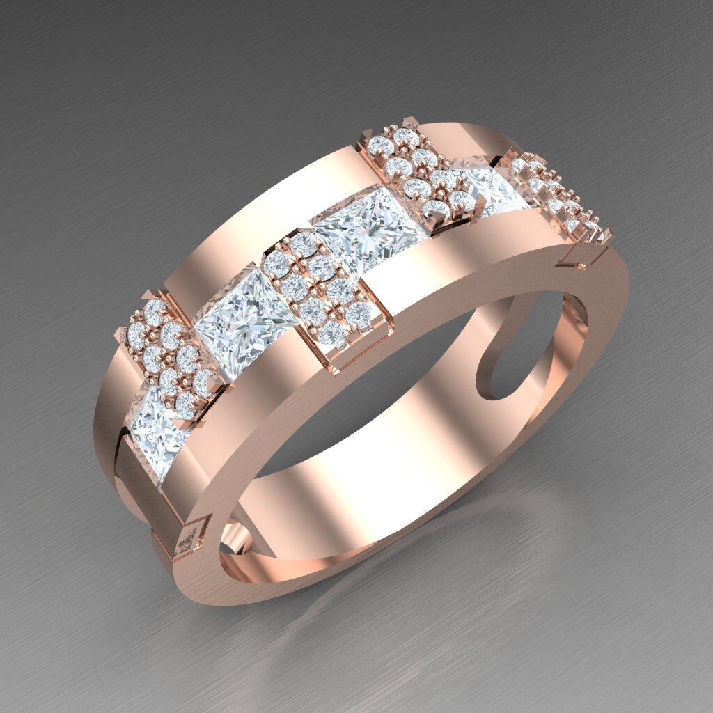 Wedding Man Ring 3MR049 3D model_7