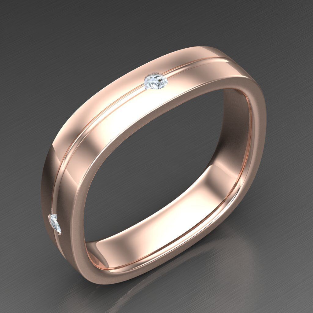 Wedding Man Ring 3MR054 3D model_1