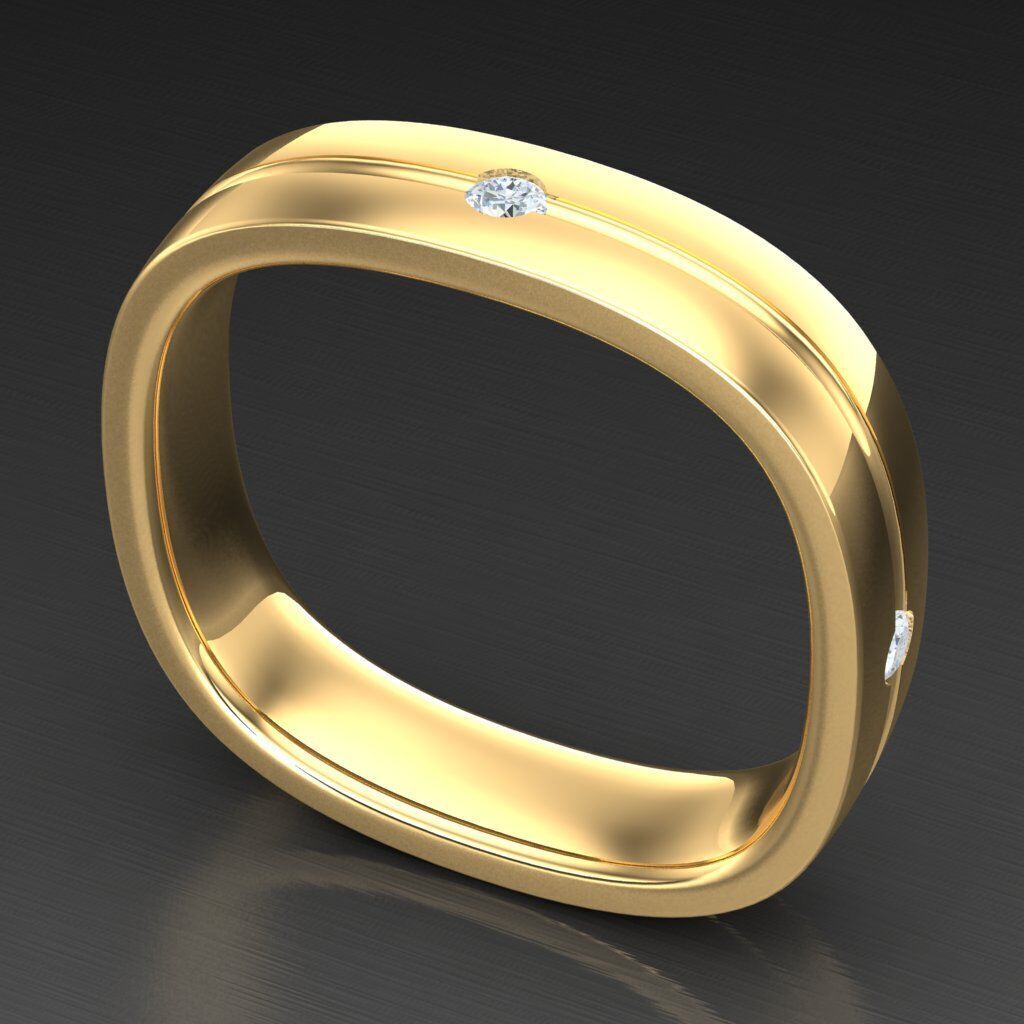 Wedding Man Ring 3MR054 3D model_4