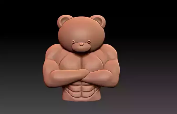 Tedy Bear Bodybuilder Statue M49