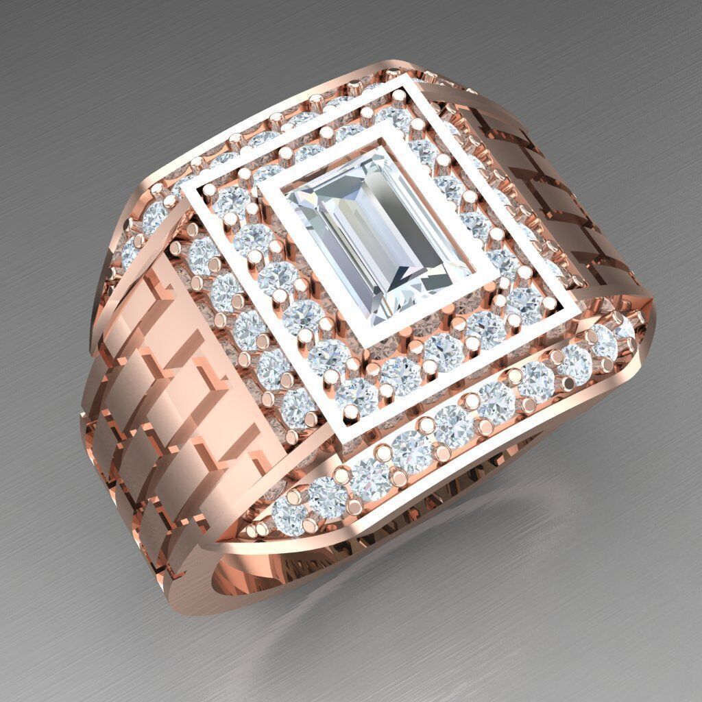 Wedding Man Ring 3MR060 3D model_7