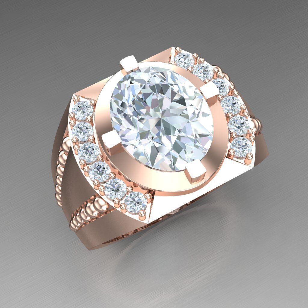 Wedding Man Ring 3MR065 3D model_7