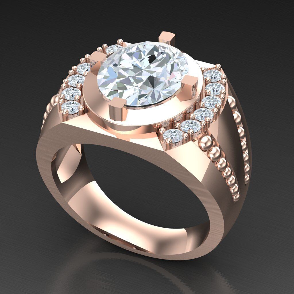 Wedding Man Ring 3MR065 3D model_3