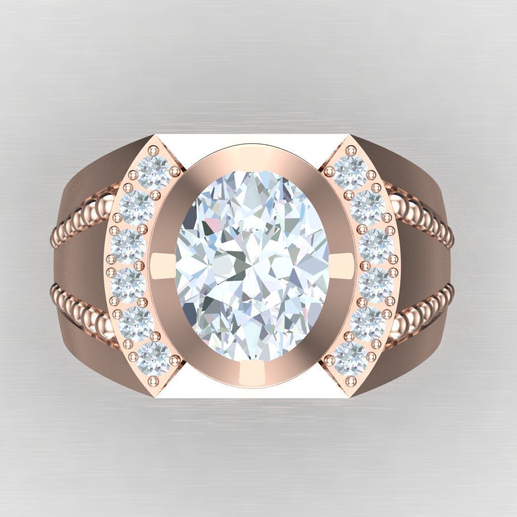 Wedding Man Ring 3MR065 3D model_5