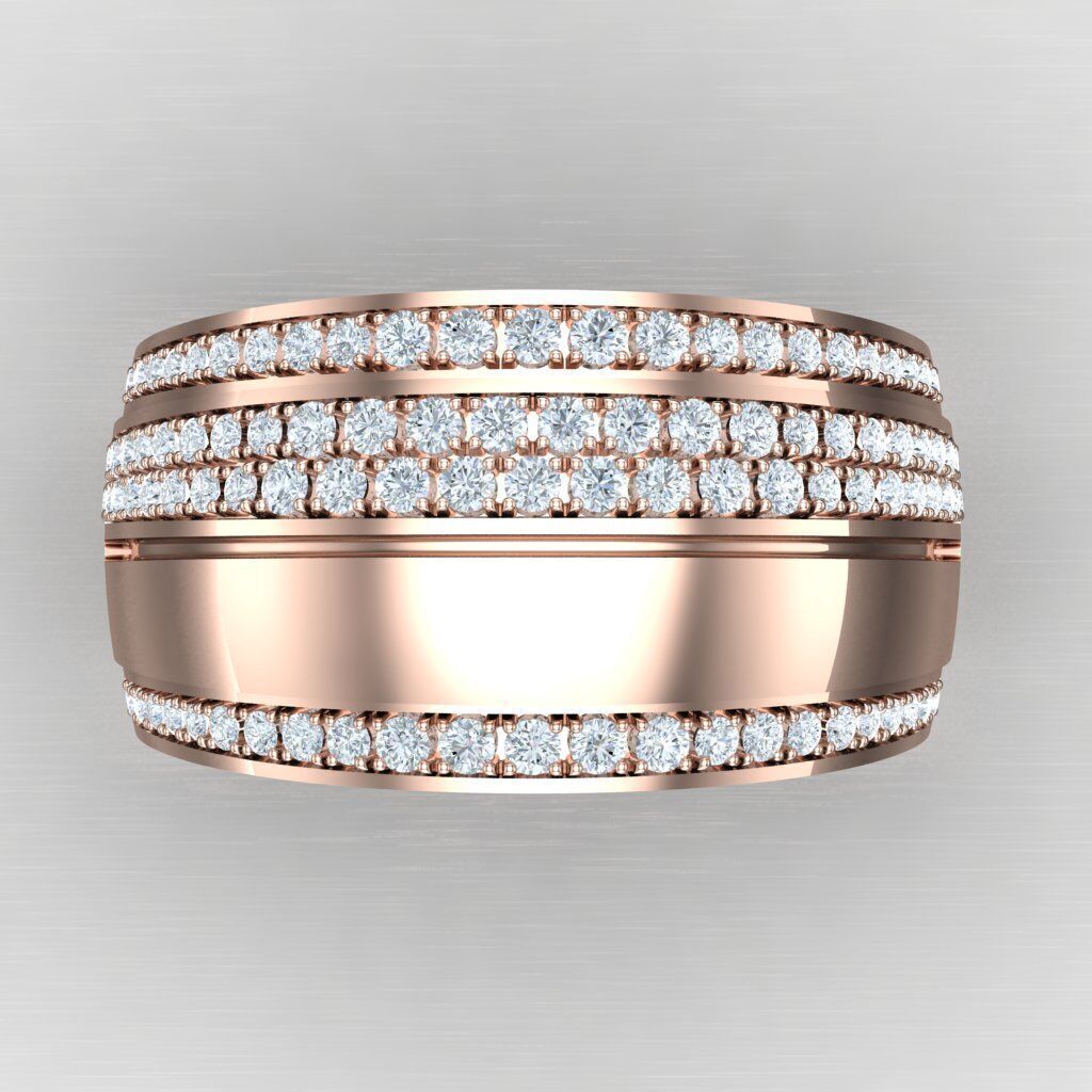 Wedding Man Ring 3MR066 3D model_5