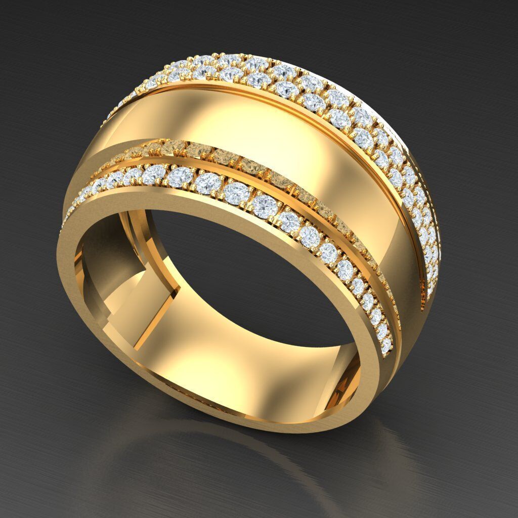 Wedding Man Ring 3MR066 3D model_4