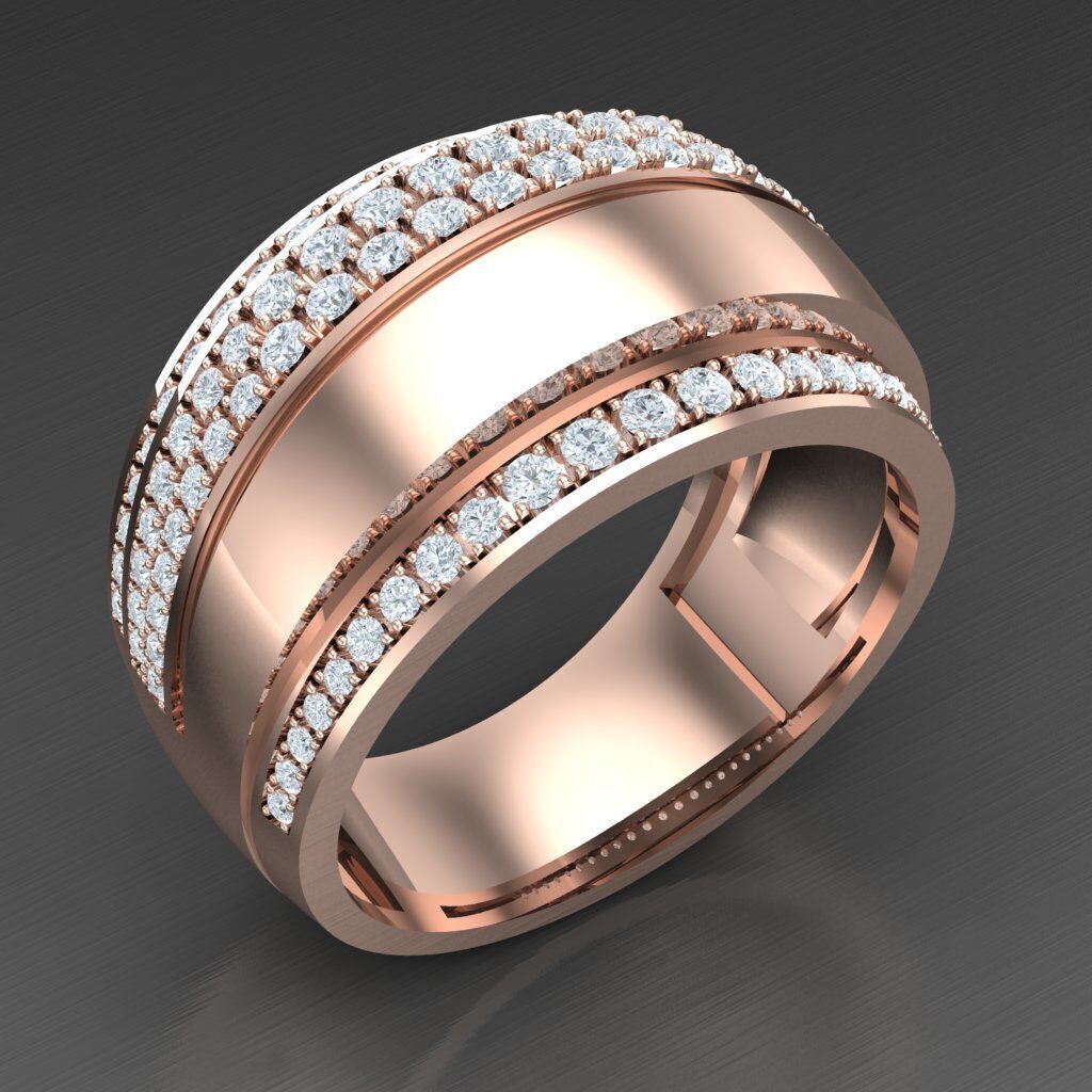 Wedding Man Ring 3MR066 3D model_1