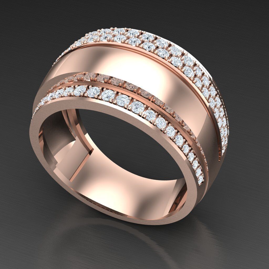 Wedding Man Ring 3MR066 3D model_3