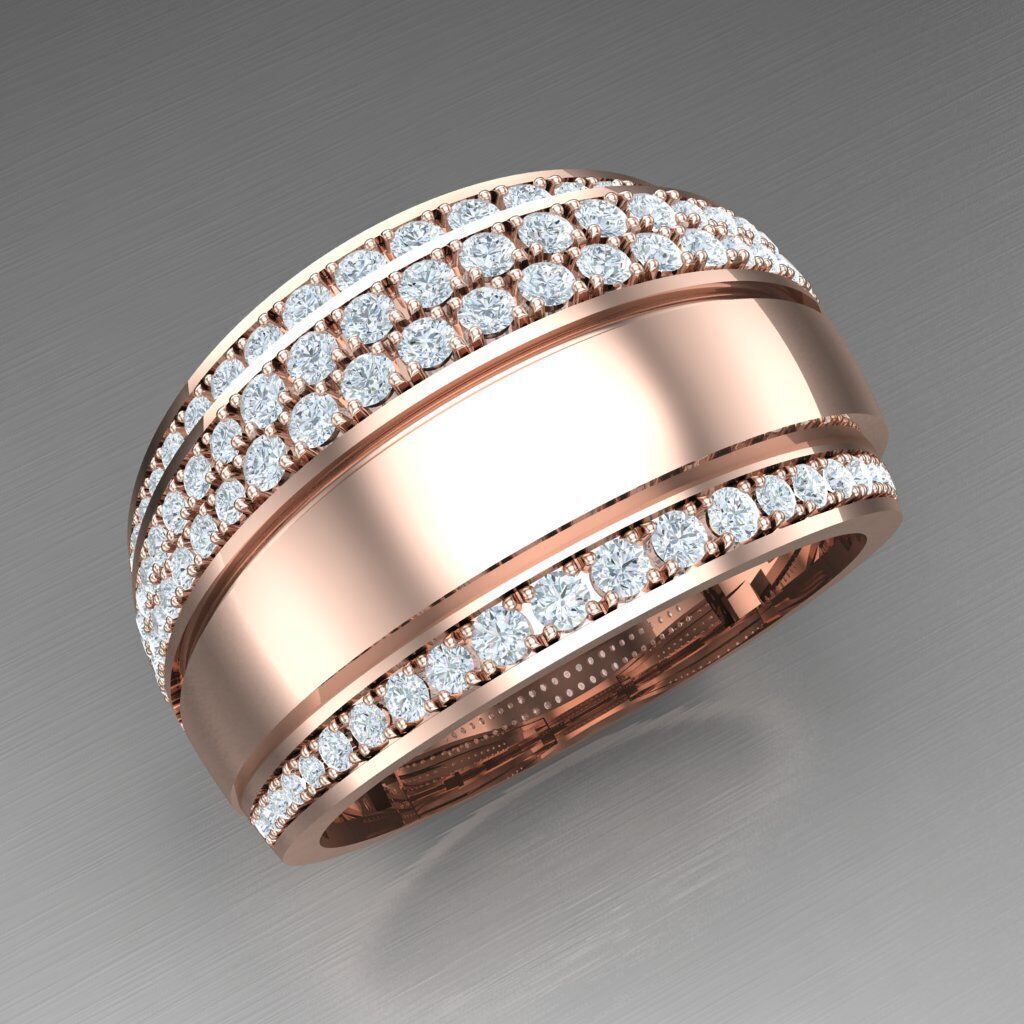Wedding Man Ring 3MR066 3D model_7