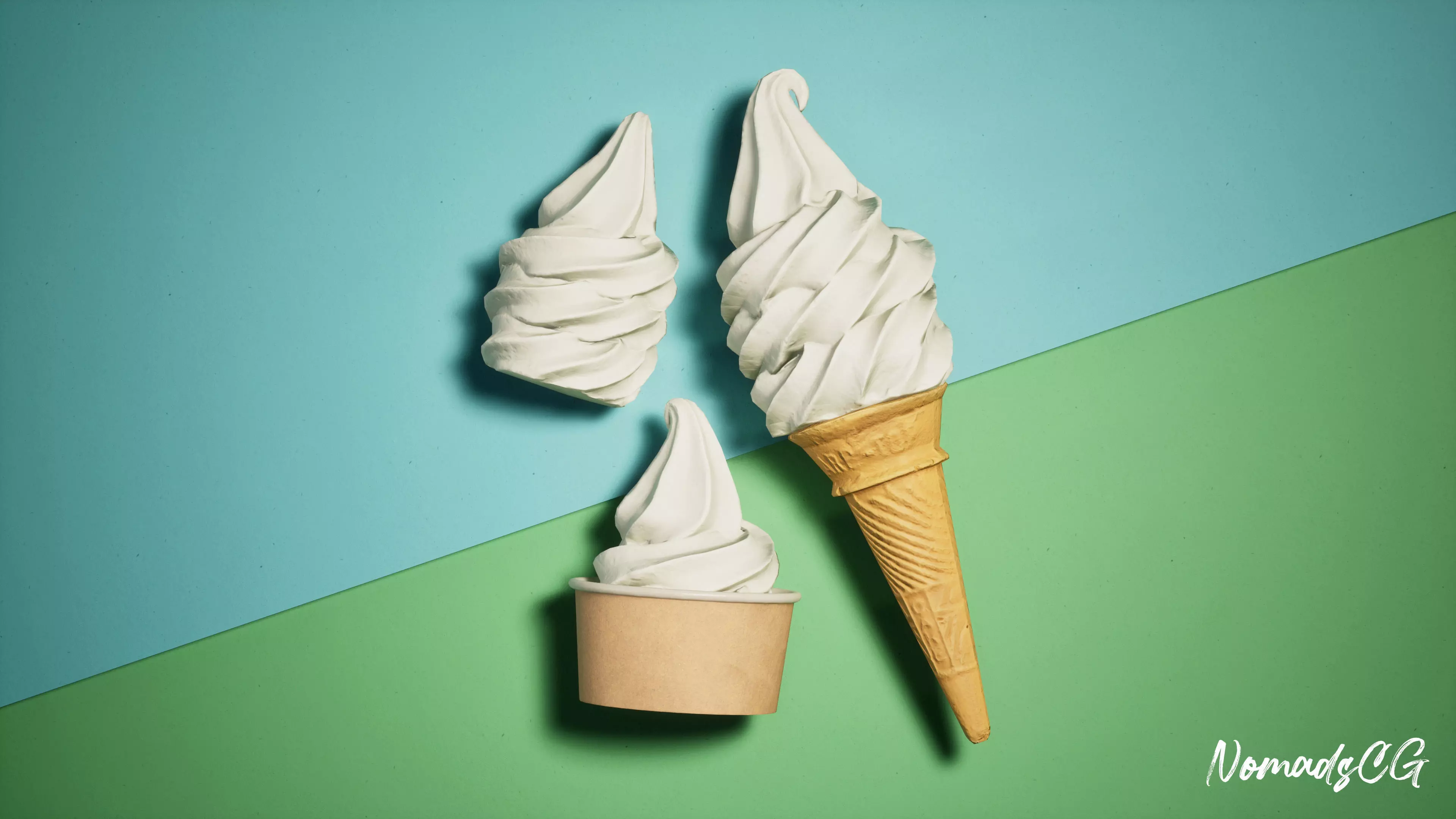 Soft Serve Ice Cream Low-poly 3D model