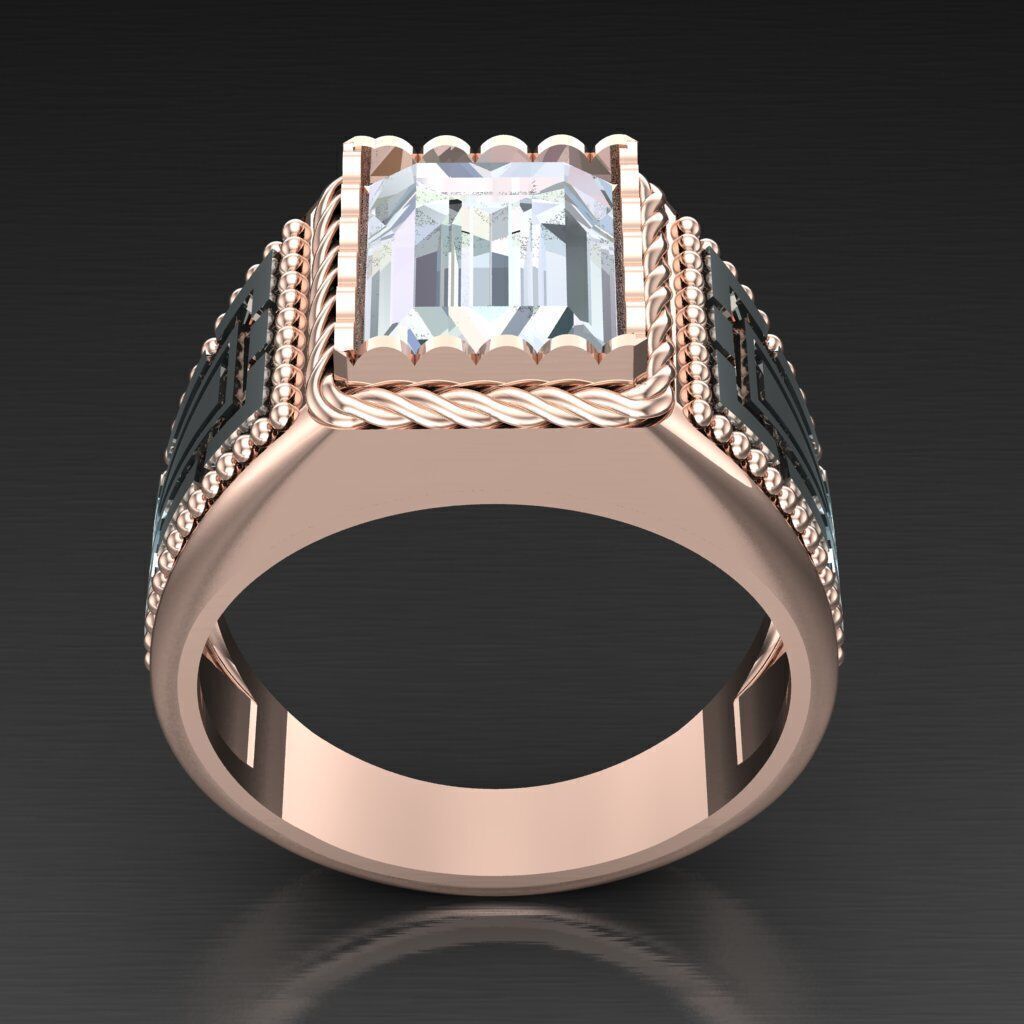 Wedding Man Ring 3MR075 3D model_2
