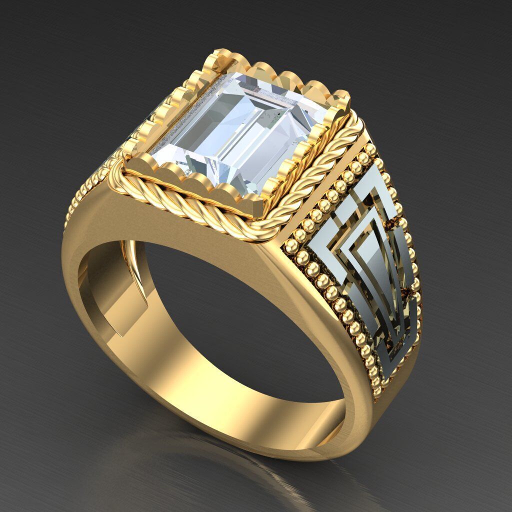 Wedding Man Ring 3MR075 3D model_4