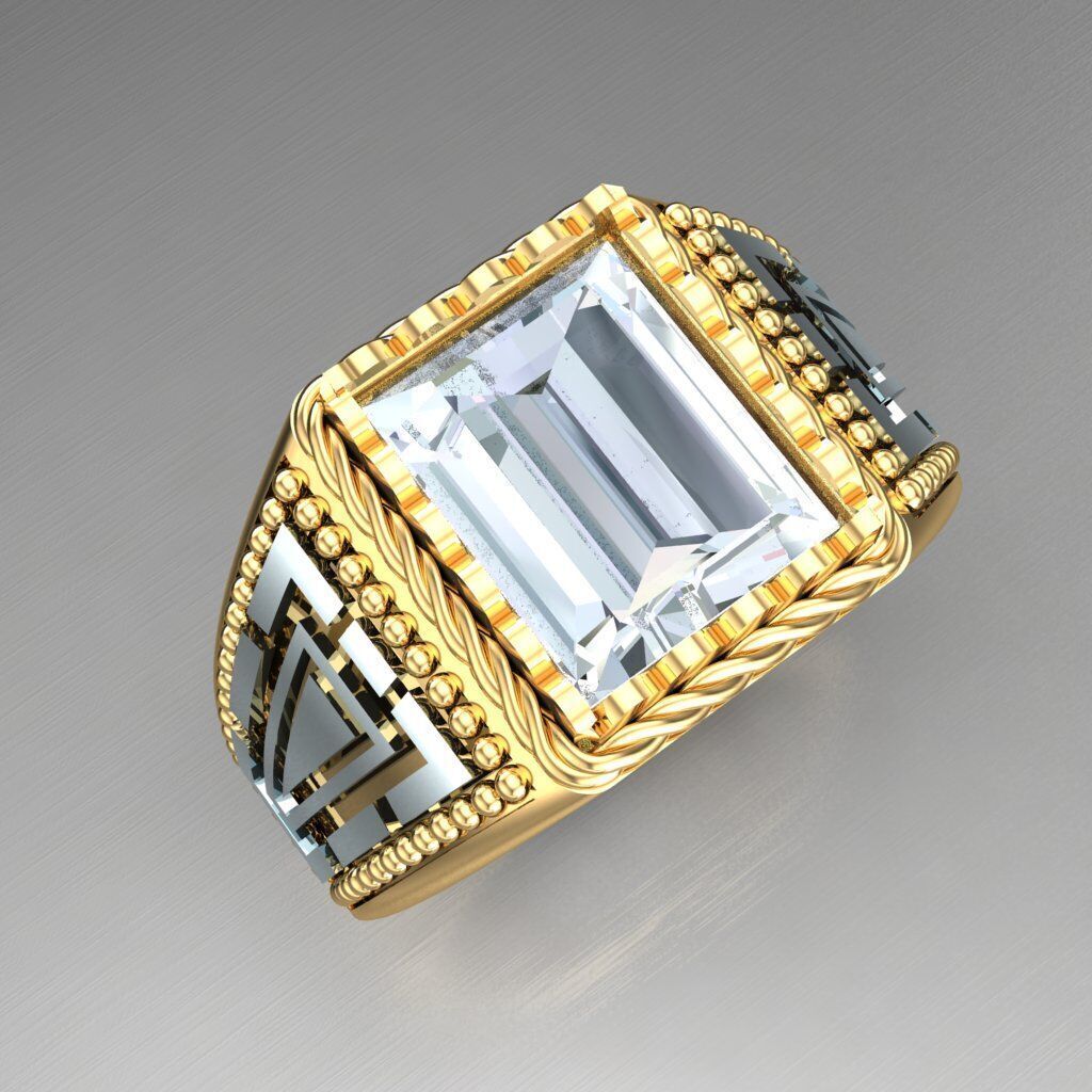 Wedding Man Ring 3MR075 3D model_8