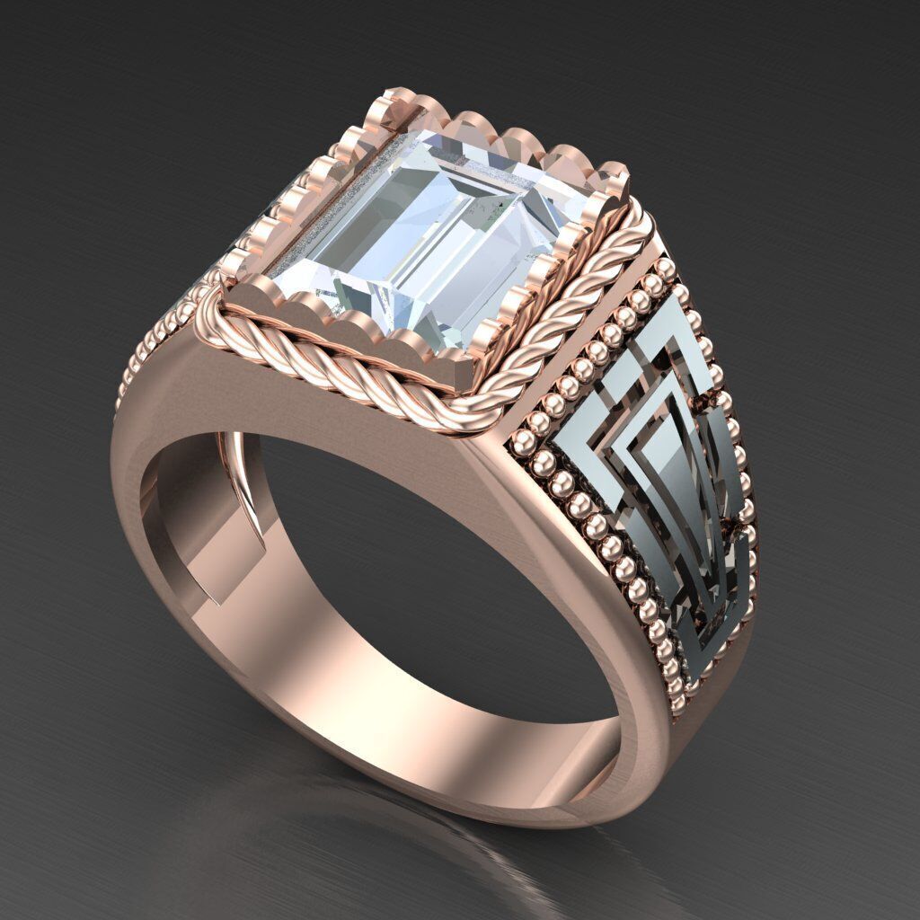 Wedding Man Ring 3MR075 3D model_3