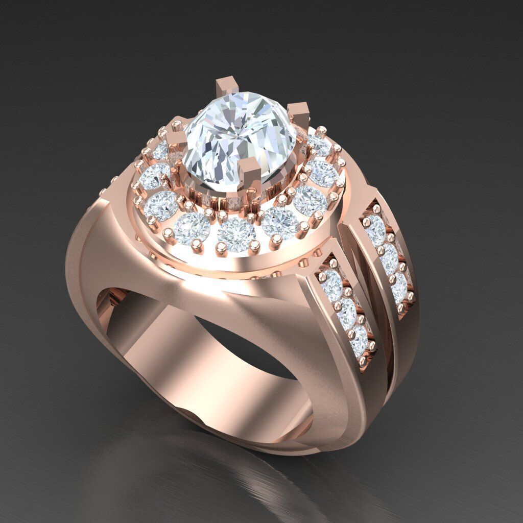 Wedding Man Ring 3MR076 3D model_3