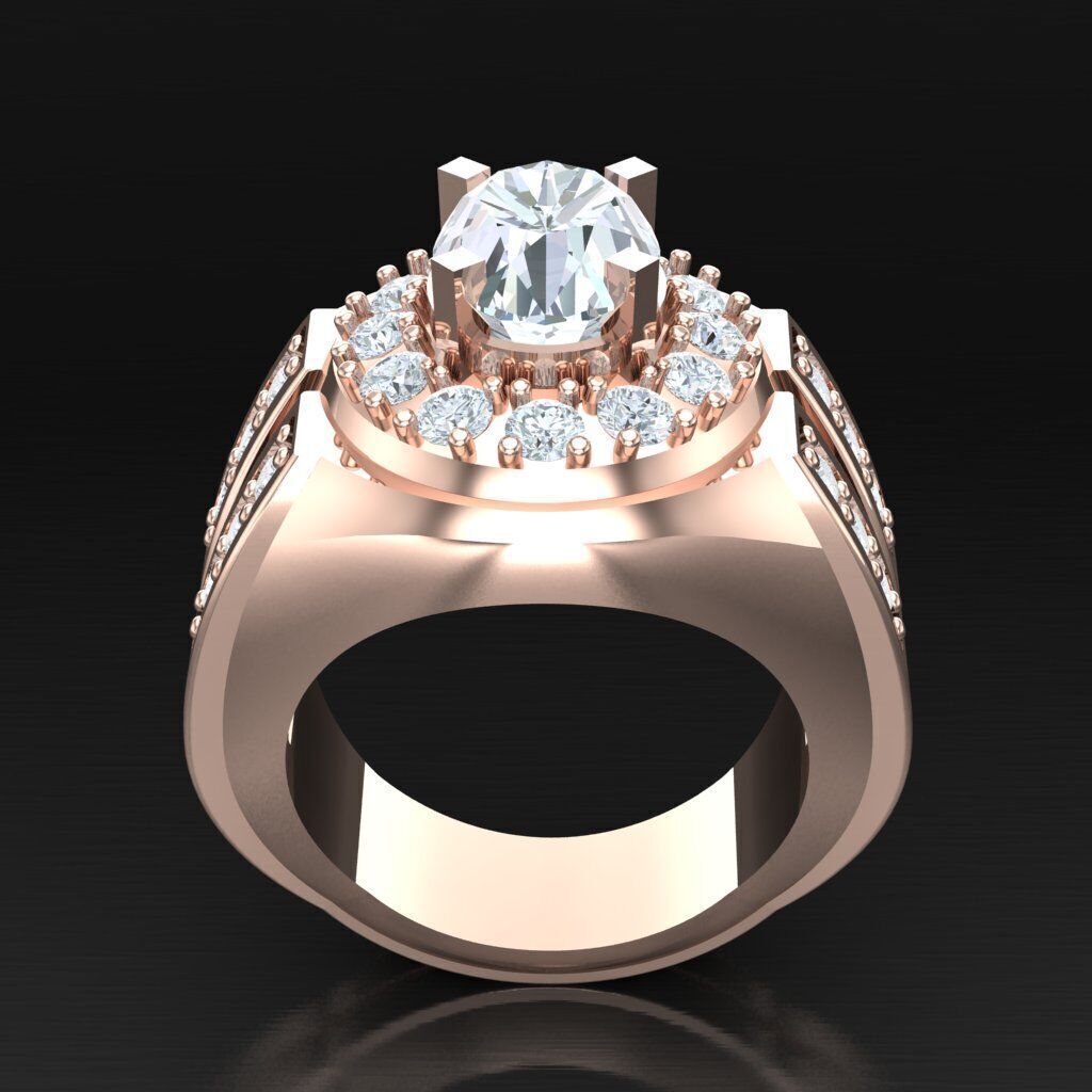 Wedding Man Ring 3MR076 3D model_2