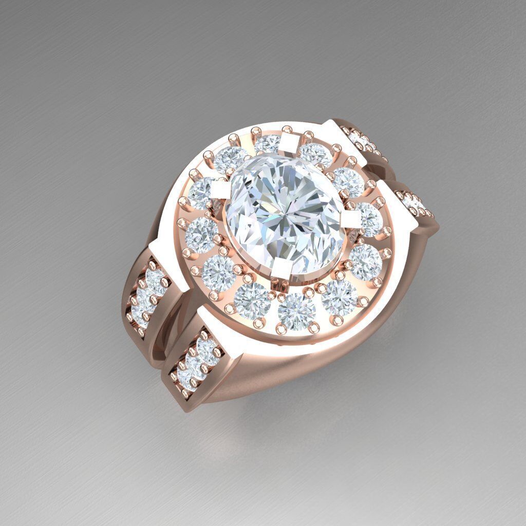 Wedding Man Ring 3MR076 3D model_7