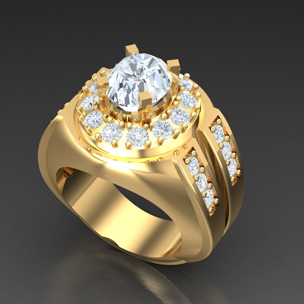 Wedding Man Ring 3MR076 3D model_4