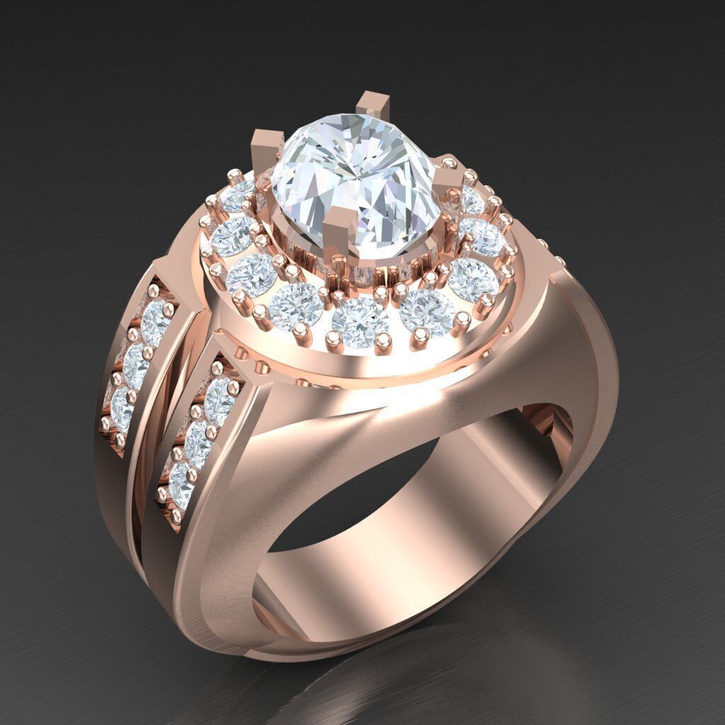 Wedding Man Ring 3MR076 3D model_1