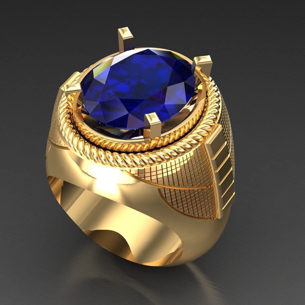 Wedding Man Ring 3MR077 3D model_4