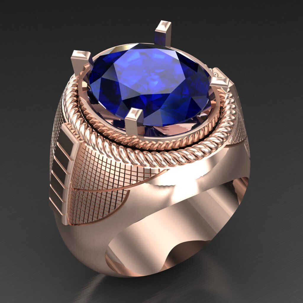 Wedding Man Ring 3MR077 3D model_1