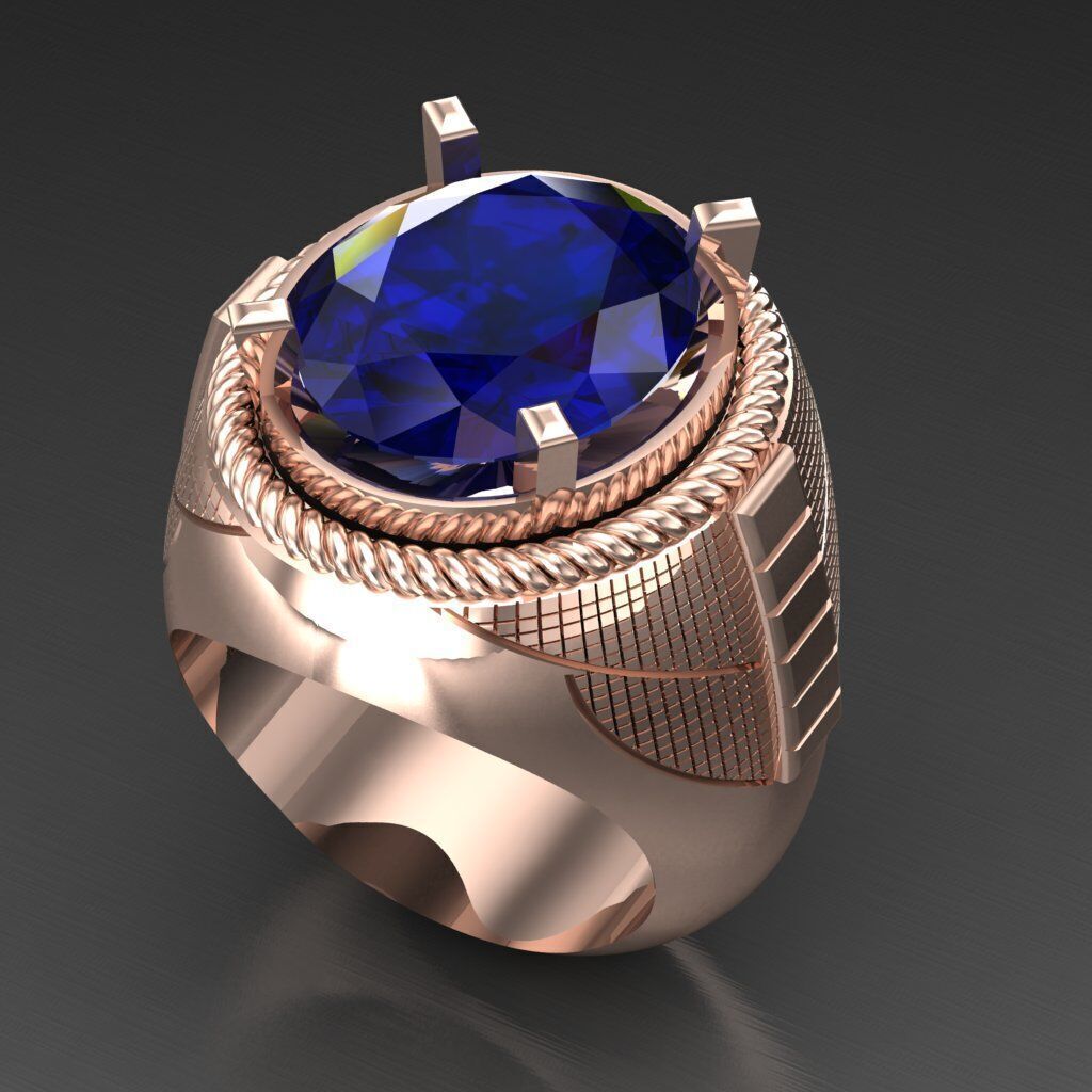Wedding Man Ring 3MR077 3D model_3