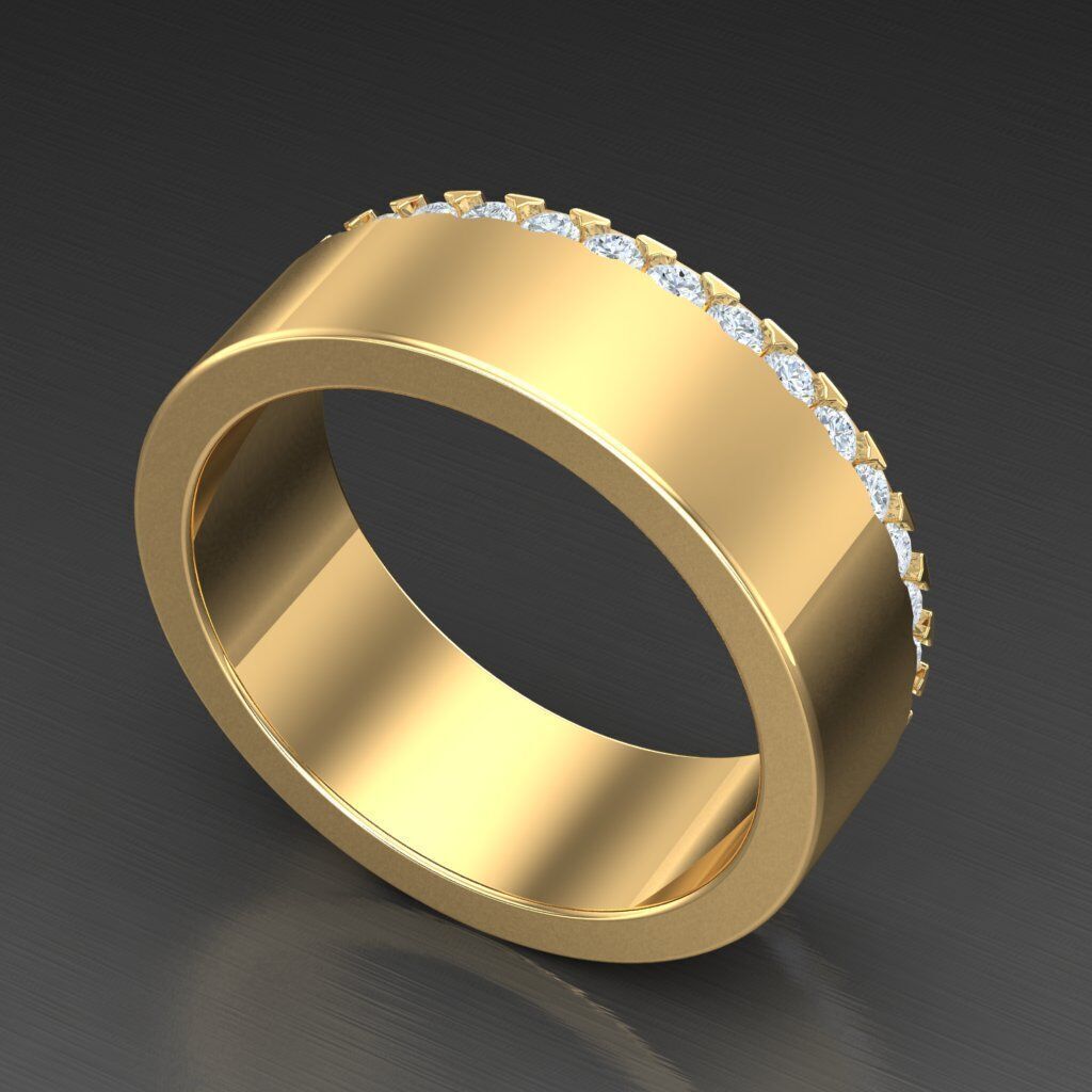 Wedding Man Ring 3MR079 3D model_4