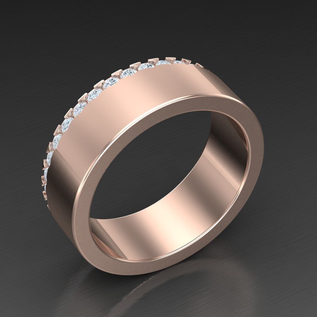 Wedding Man Ring 3MR079 3D model_1