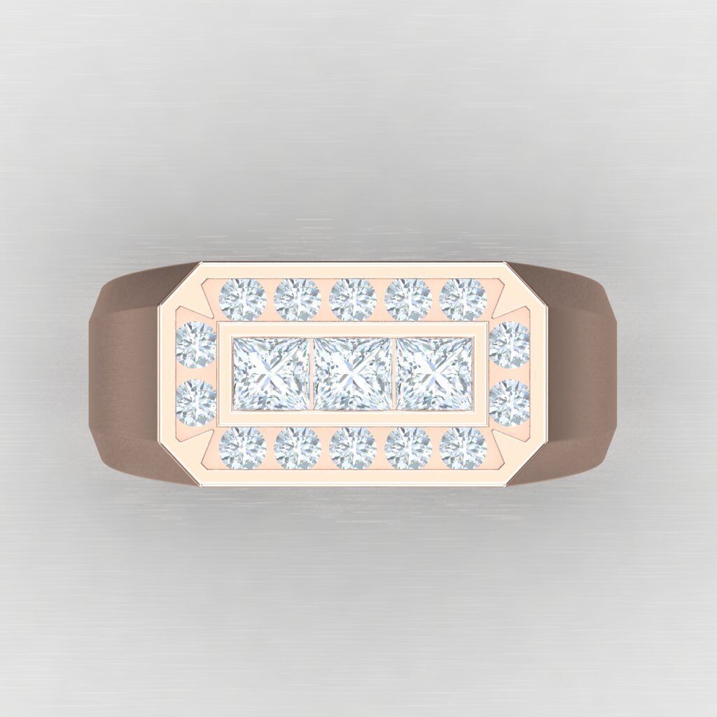 Wedding Man Ring 3MR081 3D model_5