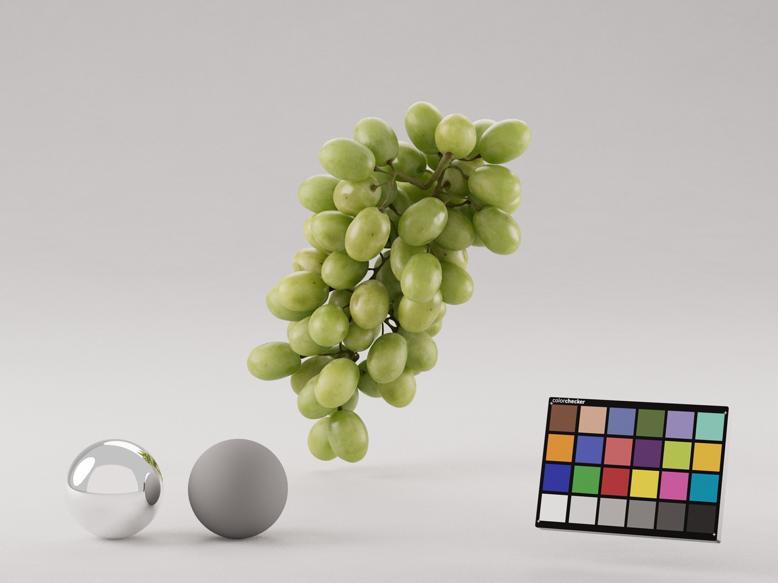 Green Grapes 3D model_2