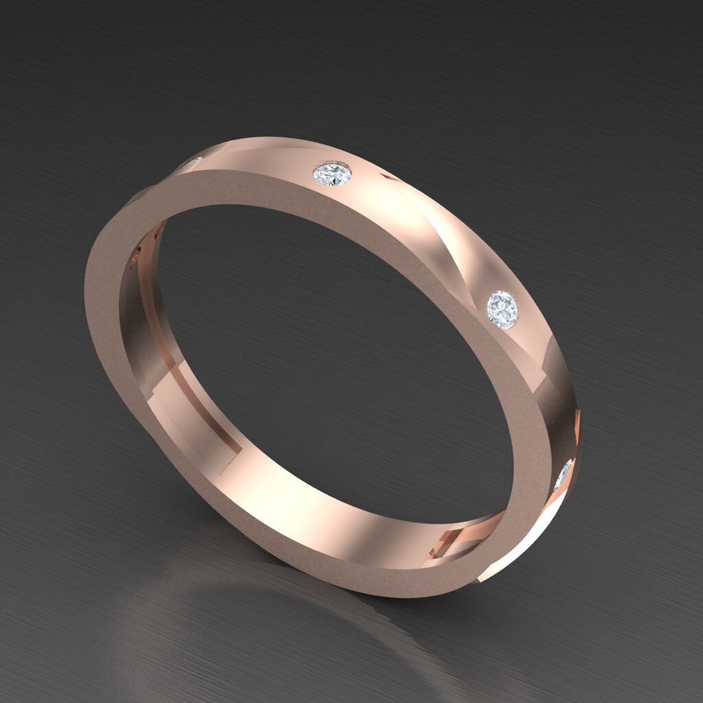 Wedding Man Ring 3MR091 3D model_3